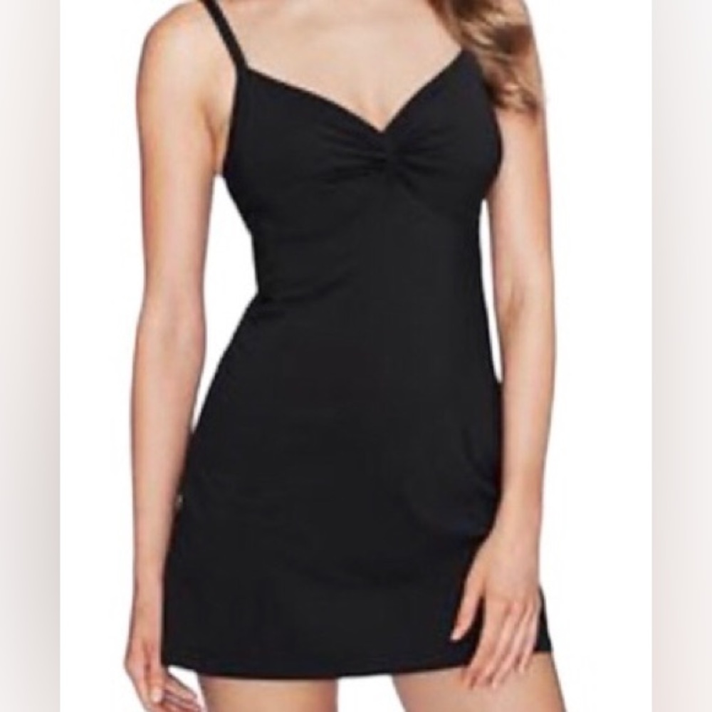 Lands End twist-front swim dress